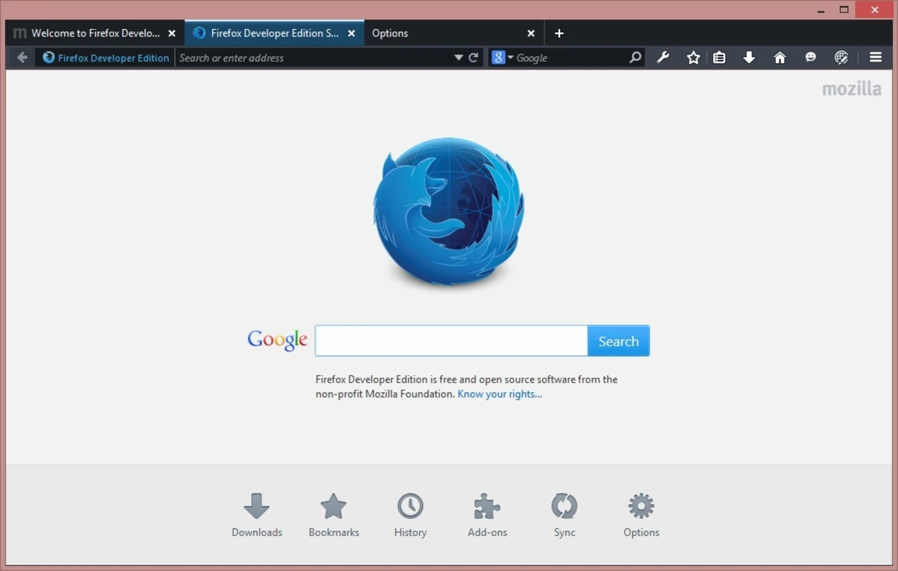 Firefox Developer Edition — 截圖 1