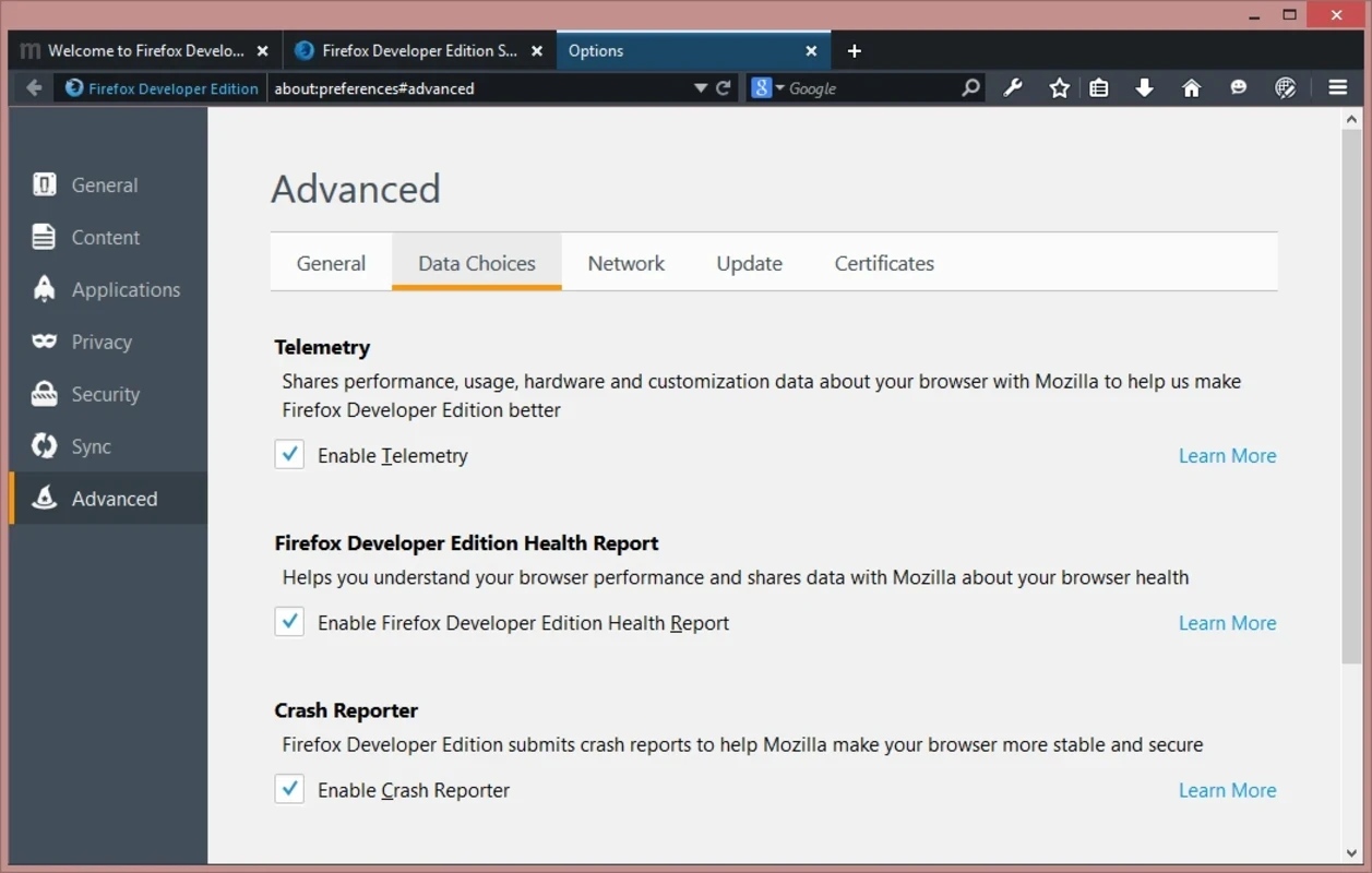 Firefox Developer Edition — 截圖 3